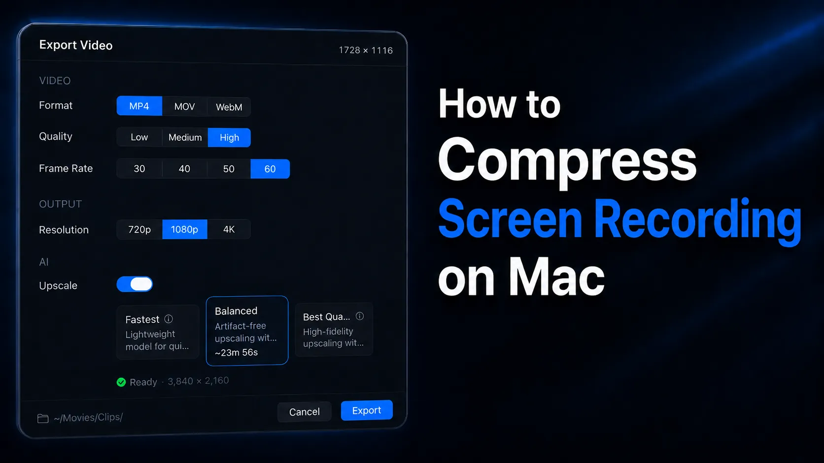 How to Compress Screen Recording on Mac